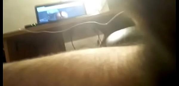  My cock being hard with webcam